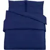 Image de vidaXL Ensemble de literie bleu marine 240x220 cm Microfibre légère