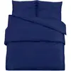 Image de vidaXL Ensemble de literie bleu marine 155x220 cm Microfibre légère