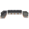 Image de vidaXL Ensemble de jardin lounge 10 pièces Poly rotin et bois d'eucalyptus Gris