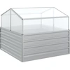 Image de vidaXL Plateau de jardin avec serre 100x100x85 cm argenté