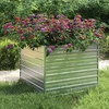 Image de vidaXL Lit surélevé de jardin 100x100x77 cm Acier galvanisé argenté