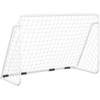 Image de vidaXL But de football avec filet Blanc 180x90x120 cm Acier