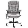 Image de vidaXL Chaise de bureau avec fonction massage gris clair aspect daim