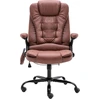Image de vidaXL Chaise de bureau avec fonction massage Marron clair aspect daim