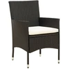 Image de vidaXL Chaises de jardin avec coussins 2 pcs. Poly rotin noir