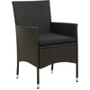 Image de vidaXL Chaises de jardin avec coussin 2 pcs. Poly rotin noir