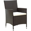 Image de Chaises de jardin avec coussin 4 pcs. Poly rotin brun