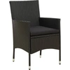 Image de vidaXL Chaises de jardin avec coussins 4 pcs. Poly rotin noir