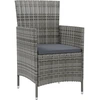 Image de vidaXL Chaises de jardin avec coussins 4 pcs. Poly rotin gris