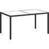Image de vidaXL Table de jardin 150x90x75 cm Verre trempé Poly rotin Noir