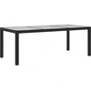 Image de vidaXL Table de jardin noire 190x90x75 cm Verre trempé Poly rotin