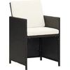Image de vidaXL Chaises de jardin 4 pcs. Poly rotin noir