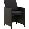 Image de vidaXL Chaises de jardin avec coussins 4 pcs. Poly rotin noir