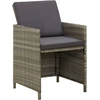 Image de vidaXL Chaises de jardin avec coussins 4 pcs. Poly rotin gris