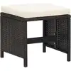 Image de vidaXL Tabouret de jardin 4 pièces avec coussin d'assise Poly rotin noir
