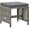 Image de vidaXL Tabouret de jardin 4 pièces avec coussin d'assise Poly rotin gris