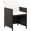 Image de vidaXL Ensemble de 4 chaises et tabourets de jardin en poly rotin noir