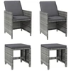Image de vidaXL 4-tlg. Set de hotte de jardin et d'hochet Poly Rattan Grau