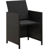 Image de vidaXL Chaises de jardin avec coussins 2 pcs. Poly rotin noir