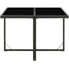Image de vidaXL Gartentisch Schwarz 109x107x74 cm Poly Rattan und Glas