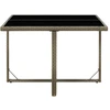 Image de vidaXL Table de jardin Gris 109x107x74 cm Poly rotin et verre
