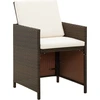 Image de vidaXL Chaises de jardin avec coussins 4 pcs. Poly rotin brun