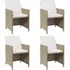 Image de vidaXL Gartenstühle mit Kissen 4 Stk. Poly Rattan Beige