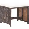 Image de vidaXL Tabouret de jardin 4 pièces avec coussins Poly rotin brun