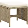 Image de Tabouret de jardin 4 pièces avec coussin d'assise Poly rotin Beige