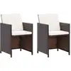 Image de vidaXL Ensemble de 4 chaises et tabourets de jardin en poly rotin brun