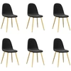 Image de vidaXL Chaises de salle à manger 6 pcs. noir velours