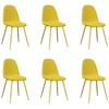 Image de vidaXL Chaises de salle à manger 6 pcs jaune moutarde velours