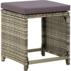 Image de vidaXL Gartenhocker 4 Stk. mit Kissen Poly Rattan Grau