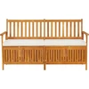 Image de vidaXL Banc coffre avec coussins 148 cm bois massif acacia