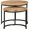 Image de vidaXL Tables d'ensemble 2 pcs. Bois de manguier brut