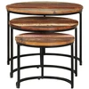 Image de vidaXL Tables d'ensemble 3 pcs. Vieux bois massif