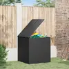Image de vidaXL Coffre à coussins de jardin en rotin PE 100x97,5x104 cm noir