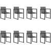 Image de vidaXL Salon de jardin 9 pièces avec coussins Poly Rattan Gris