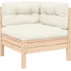 Image de vidaXL Ensemble de salon de jardin 3 pièces avec coussins en pin massif crème