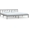 Image de vidaXL Lit en bois massif pin gris 200x200 cm