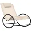 Image de vidaXL Bain de soleil avec coussin acier et textilène crème