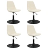 Image de vidaXL Chaise de salle à manger 4 pcs. Pivotantes Crème Velours