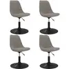 Image de vidaXL Chaise de salle à manger 4 pcs. Pivotantes Gris clair Velours