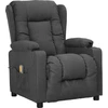 Image de vidaXL Fauteuil de massage gris foncé Tissu