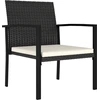 Image de vidaXL Chaises de jardin 4 pcs. Poly rotin noir