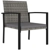 Image de vidaXL Chaises de jardin 2 pcs. Poly rotin gris