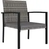 Image de vidaXL Chaises de jardin 4 pcs. Poly rotin gris