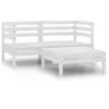 Image de vidaXL Ensemble de salon de jardin 3 pièces blanc pin massif