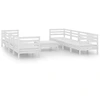 Image de vidaXL Ensemble de salon de jardin 9 pièces blanc pin massif