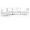 Image de vidaXL Ensemble de salon de jardin 4 pièces blanc pin massif